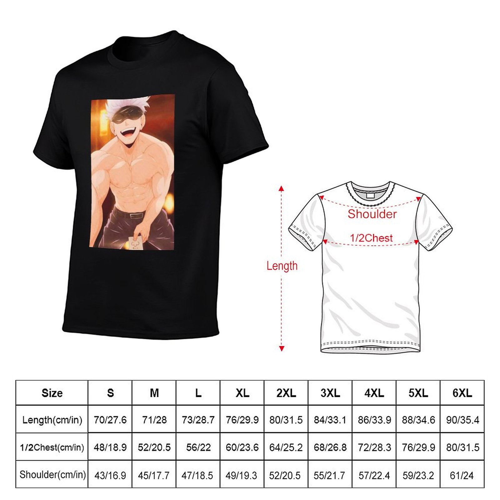 Gojo Satoru Merchandise T-Shir - Anime Merchandise T-Shirts recension och pris