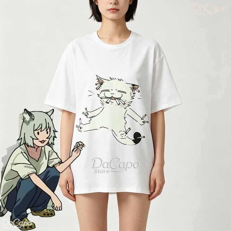 Chainsmoker Cat Yaniko Satou C - Anime Merchandise T-Shirts recension och pris