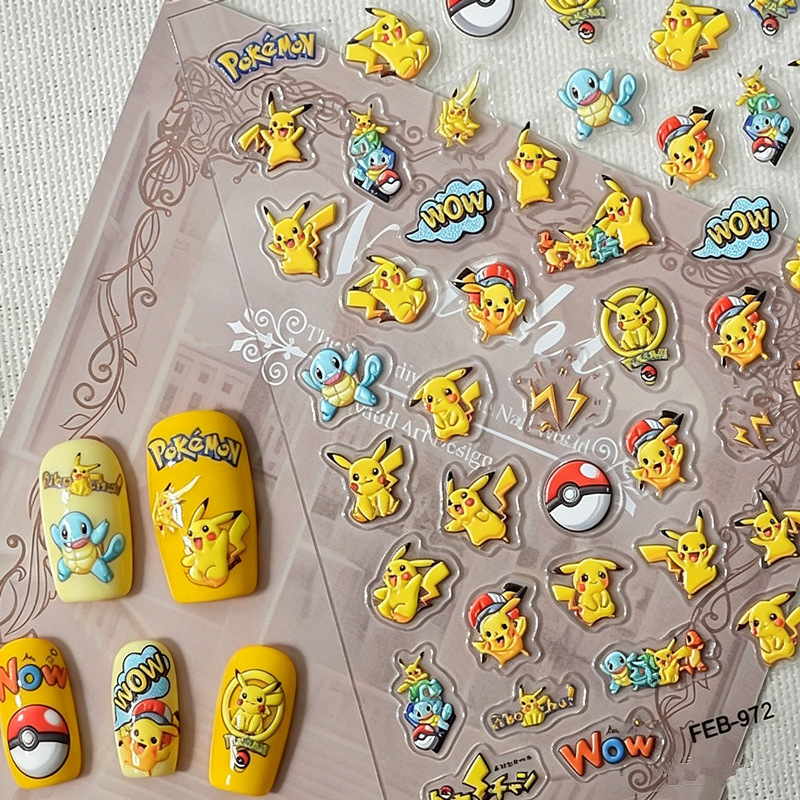 Cartoon Anime Pikachu Nail Art - Anime Merchandise Nepal recension och pris