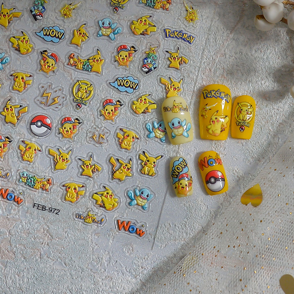 Cartoon Anime Pikachu Nail Art - Anime Merchandise Nepal recension och pris