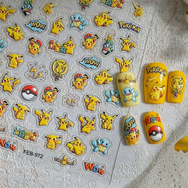 Cartoon Anime Pikachu Nail Art - Anime Merchandise Nepal recension och pris